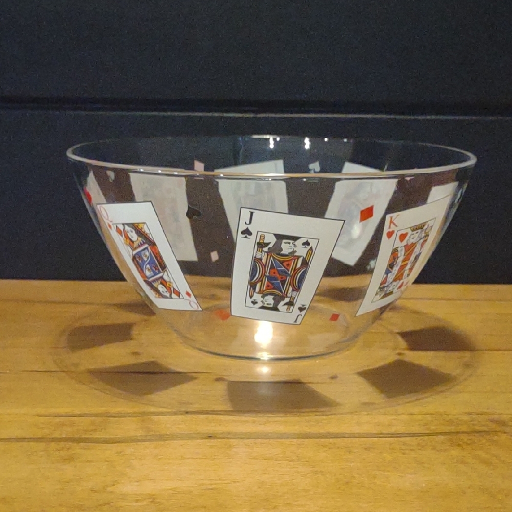 Vintage Luminarc 11"‎ Playing Card Large Serving Bowl